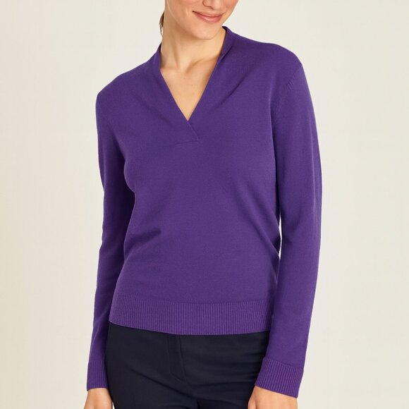 Brooks Brothers Merino Wool Shawl-Collar Sweater Purple Small - Picture 1 of 10
